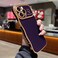 LCHULLE for iPhone 14 Pro Case for Women Girls Cute Wave Frame Curly Shape with Love Heart Pattern Raised Camera Protection Cover Luxury Plating Shockproof Phone Case for iPhone 14 Pro Dark Purple