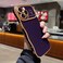 LCHULLE for iPhone 14 Pro Case for Women Girls Cute Wave Frame Curly Shape with Love Heart Pattern Raised Camera Protection Cover Luxury Plating Shockproof Phone Case for iPhone 14 Pro Dark Purple