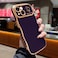 LCHULLE for iPhone 15 Case for Women Girls Cute Wave Frame Curly Shape with Love Heart Pattern Raised Camera Protection Cover Luxury Plating Shockproof Phone Case for iPhone 15 Dark Purple