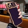 LCHULLE for iPhone 15 Case for Women Girls Cute Wave Frame Curly Shape with Love Heart Pattern Raised Camera Protection Cover Luxury Plating Shockproof Phone Case for iPhone 15 Dark Purple