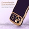 LCHULLE for iPhone 15 Case for Women Girls Cute Wave Frame Curly Shape with Love Heart Pattern Raised Camera Protection Cover Luxury Plating Shockproof Phone Case for iPhone 15 Dark Purple
