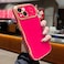 LCHULLE for iPhone 15 Plus Case for Women Girls Cute Wave Frame Curly Shape with Love Heart Pattern Raised Camera Protection Cover Luxury Plating Shockproof Phone Case for iPhone 15 Plus Hot Pink