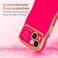 LCHULLE for iPhone 15 Plus Case for Women Girls Cute Wave Frame Curly Shape with Love Heart Pattern Raised Camera Protection Cover Luxury Plating Shockproof Phone Case for iPhone 15 Plus Hot Pink