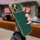 LCHULLE for iPhone 15 Pro Max Case for Women Girls Cute Wave Frame Curly Shape with Love Heart Raised Camera Protection Cover Luxury Plating Shockproof Phone Case for iPhone 15 Pro Max Dark Green