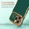 LCHULLE for iPhone 15 Pro Max Case for Women Girls Cute Wave Frame Curly Shape with Love Heart Raised Camera Protection Cover Luxury Plating Shockproof Phone Case for iPhone 15 Pro Max Dark Green