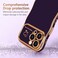 LCHULLE for iPhone 15 Pro Max Case for Women Girls Cute Wave Frame Curly Shape with Love Heart Raised Camera Protection Cover Luxury Plating Shockproof Phone Case for iPhone 15 Pro Max Dark Purple