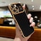LCHULLE for iPhone 16 Pro Case for Women Girls Cute Wave Frame Curly Shape with Love Heart Pattern Raised Camera Protection Cover Luxury Plating Shockproof Phone Case for iPhone 16 Pro Black