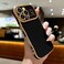 LCHULLE for iPhone 16 Pro Max Case for Women Girls Cute Wave Frame Curly Shape with Love Heart Pattern Raised Camera Protection Cover Luxury Plating Shockproof Phone Case for iPhone 16 Pro Max Black