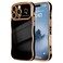 LCHULLE for iPhone 16 Pro Max Case for Women Girls Cute Wave Frame Curly Shape with Love Heart Pattern Raised Camera Protection Cover Luxury Plating Shockproof Phone Case for iPhone 16 Pro Max Black