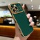 LCHULLE for iPhone 16 Pro Max Case for Women Girls Cute Wave Frame Curly Shape with Love Heart Raised Camera Protection Cover Luxury Plating Shockproof Phone Case for iPhone 16 Pro Max Dark Green