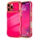 LCHULLE for iPhone 16 Pro Max Case for Women Girls Cute Wave Frame Curly Shape with Love Heart Raised Camera Protection Cover Luxury Plating Shockproof Phone Case for iPhone 16 Pro Max Hot Pink