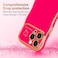LCHULLE for iPhone 16 Pro Max Case for Women Girls Cute Wave Frame Curly Shape with Love Heart Raised Camera Protection Cover Luxury Plating Shockproof Phone Case for iPhone 16 Pro Max Hot Pink