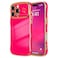 LCHULLE for iPhone 16 Pro Max Case for Women Girls Cute Wave Frame Curly Shape with Love Heart Raised Camera Protection Cover Luxury Plating Shockproof Phone Case for iPhone 16 Pro Max Hot Pink