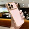 LCHULLE for iPhone 16 Pro Max Case for Women Girls Cute Wave Frame Curly Shape with Love Heart Raised Camera Protection Cover Luxury Plating Shockproof Phone Case for iPhone 16 Pro Max Nude Pink