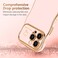 LCHULLE for iPhone 16 Pro Max Case for Women Girls Cute Wave Frame Curly Shape with Love Heart Raised Camera Protection Cover Luxury Plating Shockproof Phone Case for iPhone 16 Pro Max Nude Pink