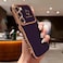 LCHULLE for Samsung Galaxy S23 Case for Women Girls Cute Wave Frame Curly Shape with Love Heart Raised Camera Protection Cover Luxury Plating Shockproof Phone Case for Galaxy S23 5G Dark Purple