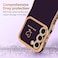 LCHULLE for Samsung Galaxy S23 Case for Women Girls Cute Wave Frame Curly Shape with Love Heart Raised Camera Protection Cover Luxury Plating Shockproof Phone Case for Galaxy S23 5G Dark Purple