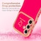 LCHULLE for Samsung Galaxy S23 FE Case for Women Girls Cute Wave Frame Curly Shape with Love Heart Raised Camera Protection Cover Luxury Plating Shockproof Phone Case for Galaxy S23 FE Hot Pink