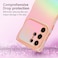 LCHULLE for Samsung Galaxy S25 Ultra Case for Women Girls Cute Wave Frame Curly Shape with Love Heart Camera Protection Luxury Plating Shockproof Case for Galaxy S25 Ultra 5G Colorful Light Purple