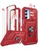 LeYi Compatible for Samsung Galaxy A155G Case Screen Protector Galaxy A15 5G with A15 5G Telephone Case Capinha Celular Stand Cell Forro Protection de Galaxy A15 5G Phone Case Cute Red