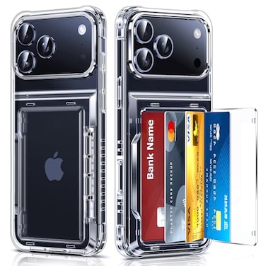 LeYi for iPhone 17ProMax Cases Wallet Clear Card Holder Cover Women i Phone 17pro Promax Funda para iPhone17 Maxcase iohone 17promax Active Style Credit Storage Pocketable Design Transparente