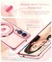 Liufcx for Samsung Galaxy S25 Edge Case with Glass Screen Protector Luxury Plated Gold Edge Love Heart Pattern Kickstand CaseSoft TPU Shockproof Full Camera Protection Phone Case for S25 Edge Pink