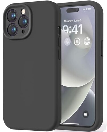 LOVE 3000 Designed for iPhone 14 Pro Max Case Premium Silicone with Soft AntiScratch Microfiber Lining Shockproof Protective Phone Case for Men Women Girls 67 Black