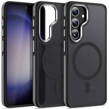 MALEWOLF Case for Samsung Galaxy S25 PlusS25 Compatible with Magsafe NonSlip TPU EdgeCamera Frame Protection for S25 Plus Phone Case Slim Translucent Matte Galaxy S25 Cover BlackGrey