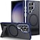 MALEWOLF Compatible with Samsung Galaxy S22 Ultra Magnetic Case Matte Translucent Case with 3 Stand Ways Fit for Magsafe Ultra Slim NonSlip Shockproof Phone Case for Galaxy S22 Ultra Darkblue