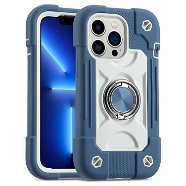 MARKILL Compatible with iPhone 13 Pro Max Case 67 Inch with Ring Stand HeavyDuty Military Grade Shockproof Phone Kids Cover for iPhone 13 Pro Max Blue
