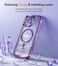 Meifigno Candy Mag Series Case Designed for iPhone 15 Pro Compatible with MagSafe Glitter Card Wrist Strap Full Camera Lens Protection Designed for iPhone 15 Pro Case Women Girls Deep Purple