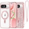 Meifigno Designed for Google Pixel 1010 Pro Case 63 Glitter Card Wrist StrapCompatible with MagSafe Transparent Back and Electroplated Edges for Pixel 10 Pro CasePixel 10 Case Rose Gold