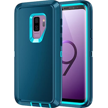 Mieziba for Galaxy S9 Plus CaseShockproof Dropproof Dustproof 3Layer Full Body Protection Rugged Heavy Duty High Impact Hard Cover Case for Galaxy S9 62 inchTurquoise