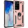 Dionsibei Military Grade Drop Impact for Samsung Galaxy S21 Ultra Case Galaxy S21 Ultra 5G Case Metal Rotating Ring Kickstand Holder Armor Heavy Duty Shockproof Case Galaxy S21 Ultra Phone Case Rose G