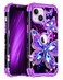 Miqala Compatible with iPhone 14 Plus CaseGlow in The Dark Three Layer Heavy Duty Shockproof Hard Plastic BumperSoft Silicone Protective Case for Apple iPhone 14 PlusDark Butterfly