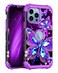Miqala for iPhone 13 Pro Max CaseGlow in The Dark Three Layer Heavy Duty Shockproof Full Body Protection Hard Plastic BumperSoft Silicone Case for Apple iPhone 13 Pro Max 67 inchDark Butterfly