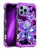 Miqala for iPhone 13 Pro Max CaseGlow in The Dark Three Layer Heavy Duty Shockproof Full Body Protection Hard Plastic BumperSoft Silicone Case for Apple iPhone 13 Pro Max 67 inchDark Butterfly
