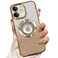 Misscase for iPhone 12 Magnetic Glitter Case Compatible with MagSafeFull Protection Slim Shockproof AntiScratch Case with Camera Lens Protector Logo View DustProof Net for Women Gold