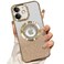 Misscase for iPhone 12 Magnetic Glitter Case Compatible with MagSafeFull Protection Slim Shockproof AntiScratch Case with Camera Lens Protector Logo View DustProof Net for Women Gold