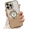 Misscase for iPhone 12 Pro Max Magnetic Glitter Case Compatible with MagSafeFull Protection Slim Shockproof AntiScratch Case with Camera Lens Protector Logo View DustProof Net for Women Gold