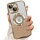 Misscase for iPhone 15 Magnetic Glitter Case Compatible with MagSafeFull Protection Slim Shockproof AntiScratch Case with Camera Lens Protector Logo View DustProof Net for Women Gold