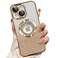 Misscase for iPhone 15 Magnetic Glitter Case Compatible with MagSafeFull Protection Slim Shockproof AntiScratch Case with Camera Lens Protector Logo View DustProof Net for Women Gold