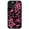 MOKENS Compatible with iPhone 13 Cute Pink Star Black Aesthetic Phone Case Slim Soft Protective Phone Case for Girls Womens