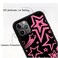 MOKENS Compatible with iPhone 13 Cute Pink Star Black Aesthetic Phone Case Slim Soft Protective Phone Case for Girls Womens