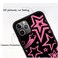 MOKENS Compatible with iPhone 13 Cute Pink Star Black Aesthetic Phone Case Slim Soft Protective Phone Case for Girls Womens