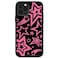 MOKENS Compatible with iPhone 13 Cute Pink Star Black Aesthetic Phone Case Slim Soft Protective Phone Case for Girls Womens