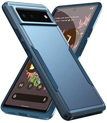Moment Dextrad for Google Pixel 6 Case Hard Back Soft TPU Dual Layer Slim AntiScratch Full Shockproof Heavy Duty Protective Cover for Pixel 6 5G Blue