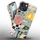 MQJCYB Compatible with iPhone 14 13 Case Hybrid Heavy Duty 2 in 1 Full Body Rugged Shockproof Protection Glossy Case for iPhone 14 13 Aesthetic Collage Moon and Sun