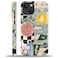 MQJCYB Compatible with iPhone 14 13 Case Hybrid Heavy Duty 2 in 1 Full Body Rugged Shockproof Protection Glossy Case for iPhone 14 13 Aesthetic Collage Moon and Sun