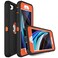 MXX Case Designed for iPhone SE Case 2020 SE 2022 Heavy Duty Protective with Screen Protector 3 Layers Rugged Rubber Protection Cover Rotating 360 Degree Belt Clip SE 3rd2nd Gen OrangeBlack